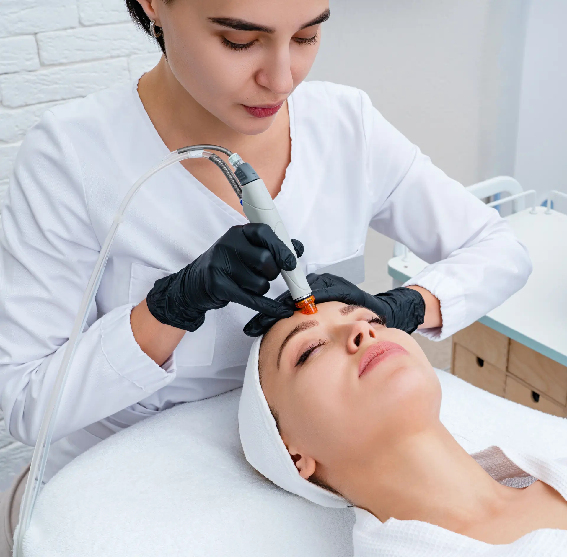 Dermapen treatment for skin rejuvenation and improved texture.